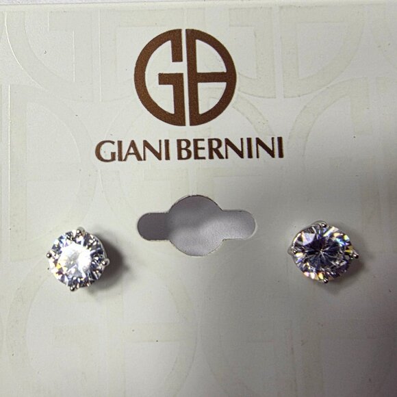Giana Bernini CZ and Sterling Silver Stud Earrings - Picture 5 of 9